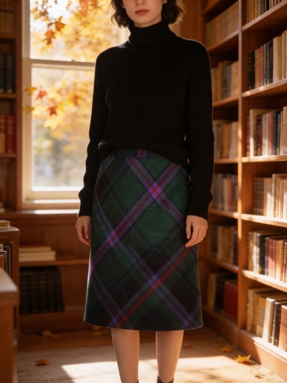 Eddie Bower Tartan Wool Skirt Size 8